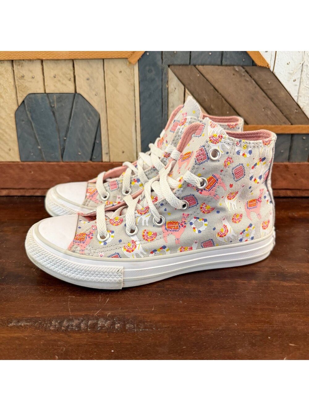 Converse Chuck Taylor All Star Llama Party High Top Kids Shoes Size 13.5